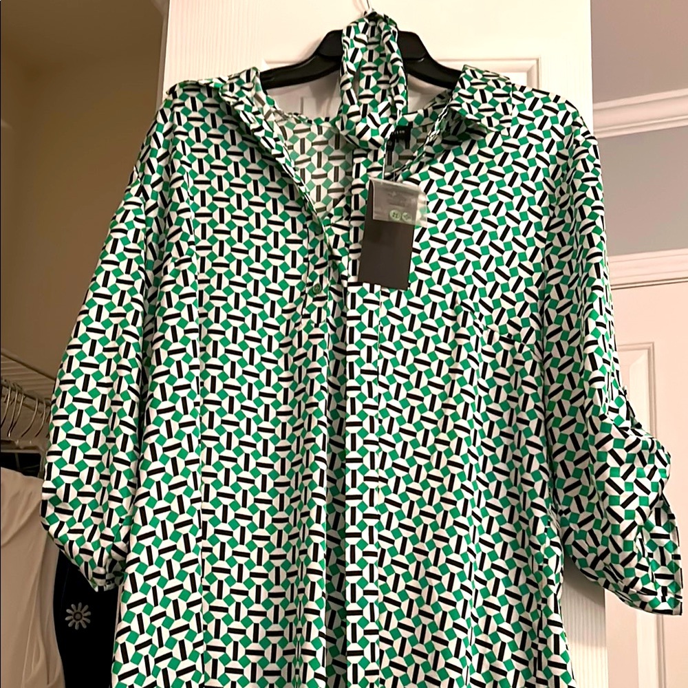 The Limited Green and Black Geometric Men's Shirt